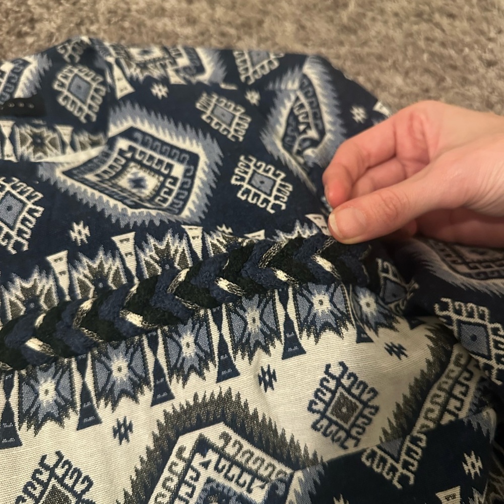 Endless Rose Navy And White Patterned Jacket - image 5